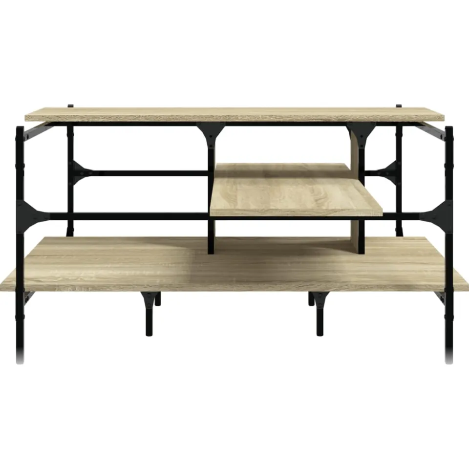 vidaXL Salontafel 100x100x48,5 cm bewerkt hout sonoma eikenkleurig, foto 4