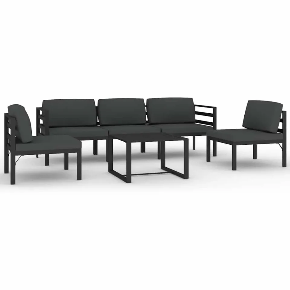 vidaXL 6-delige Loungeset met kussens aluminium antracietkleurig, foto 3