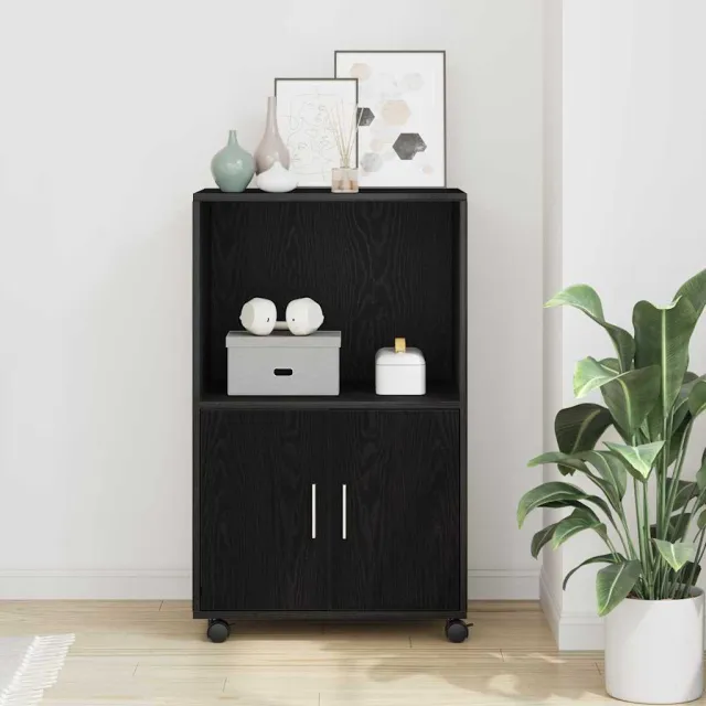vidaXL Kast Zwart Eiken 55 x 40 x 82 cm, foto 2