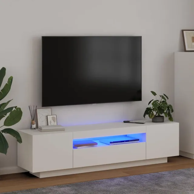 vidaXL Tv-meubel met LED-verlichting 160x35x40 cm wit, foto 2