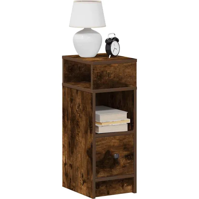 vidaXL Nachtkastjes 2 st met lade 25x31x66 cm gerookt eikenkleurig Bruin