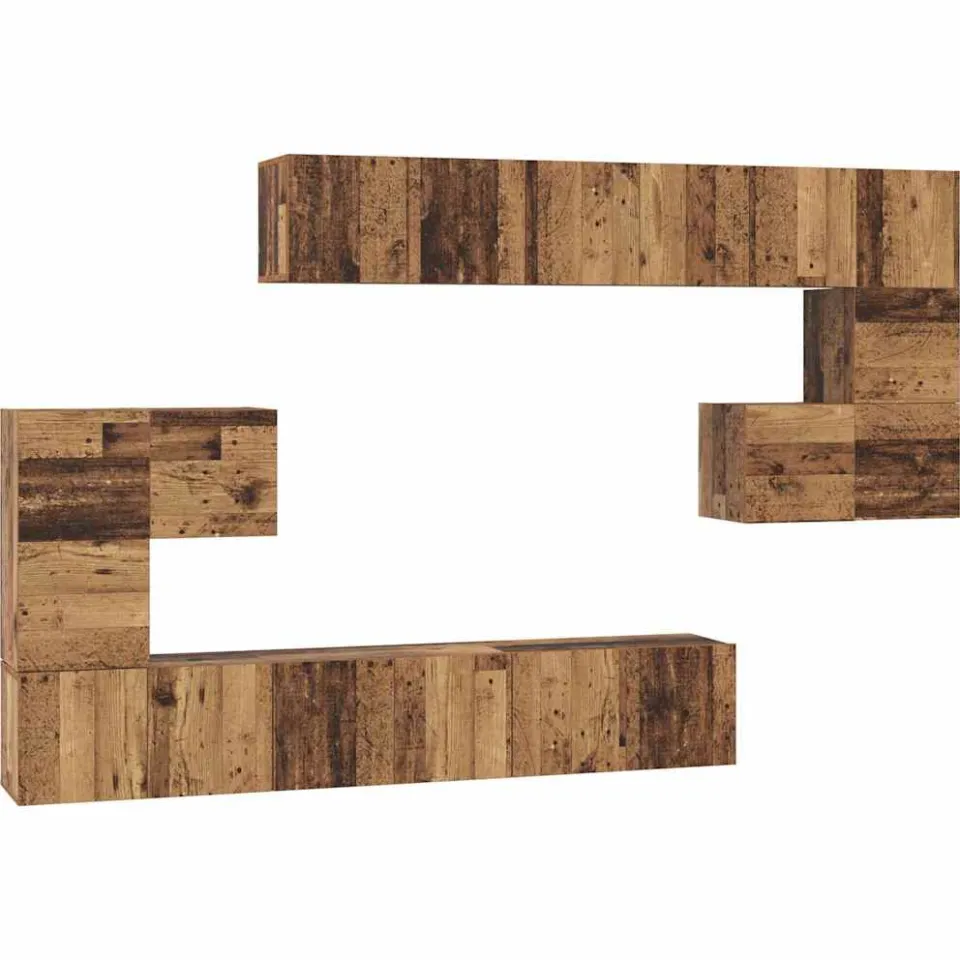 vidaXL Tv-meubelset 10 st 60 x 30 x 30 cm Oud Hout bruin, foto 3