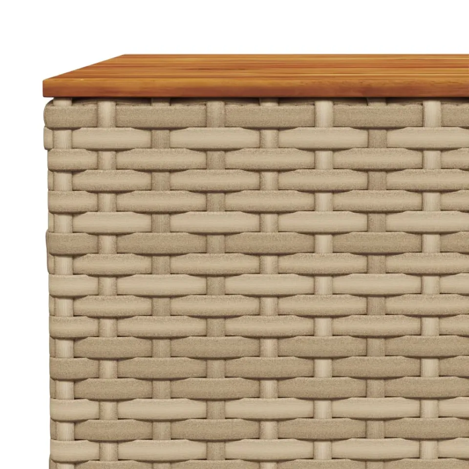vidaXL Tuintafel 55x55x36 cm poly rattan en acaciahout beige, foto 4