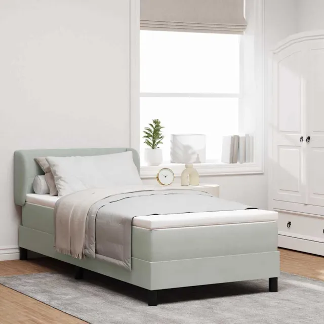 vidaXL Boxspringbed met hoofdeinde Lichtgrijs 80 x 200 cm Fluweel