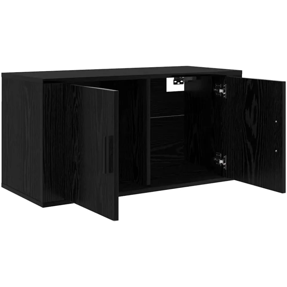 vidaXL Wandgemonteerde TV-kast 80 x 34.5 x 40 cm Zwart eiken, foto 3