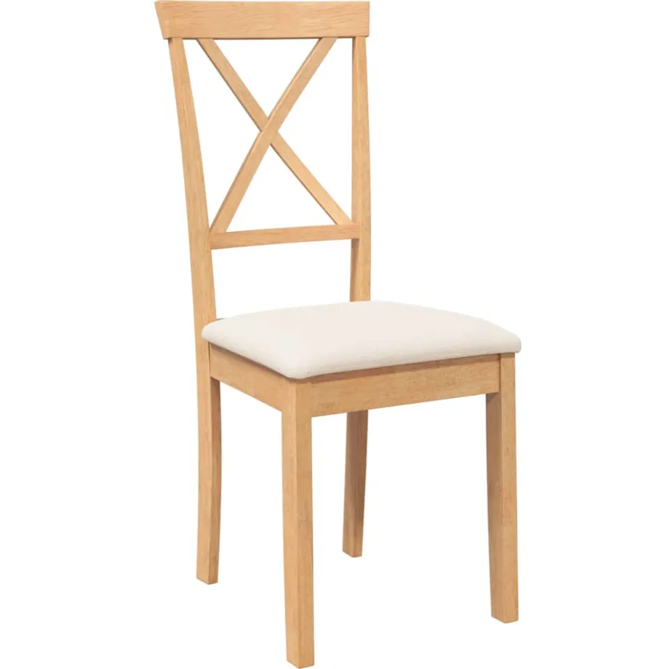 vidaXL Eetkamerstoelen met kussens 2 st massief hout rubber bruin, foto 4