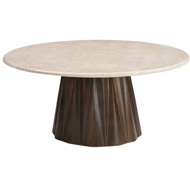 Giga Meubel Salontafel Faiza - Rond - Marmer - 75cm