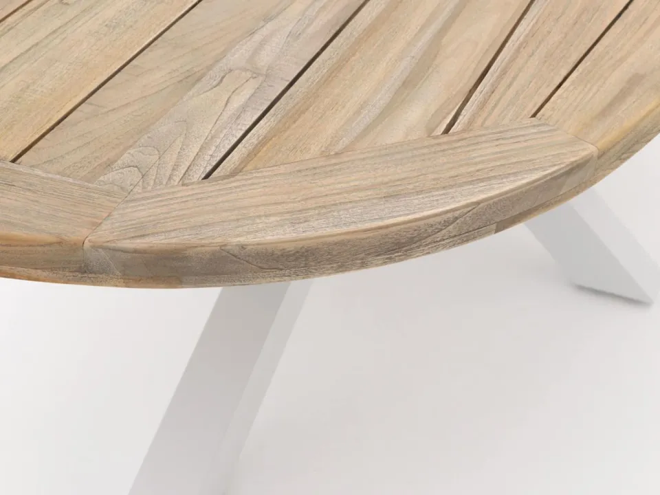 ROUGH Furniture ROUGH-Y Ellips dining tuintafel 200x110cm wit, foto 3