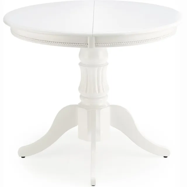 home style Uitschuifbare ronde eettafel William 90 tot 124 cm breed wit