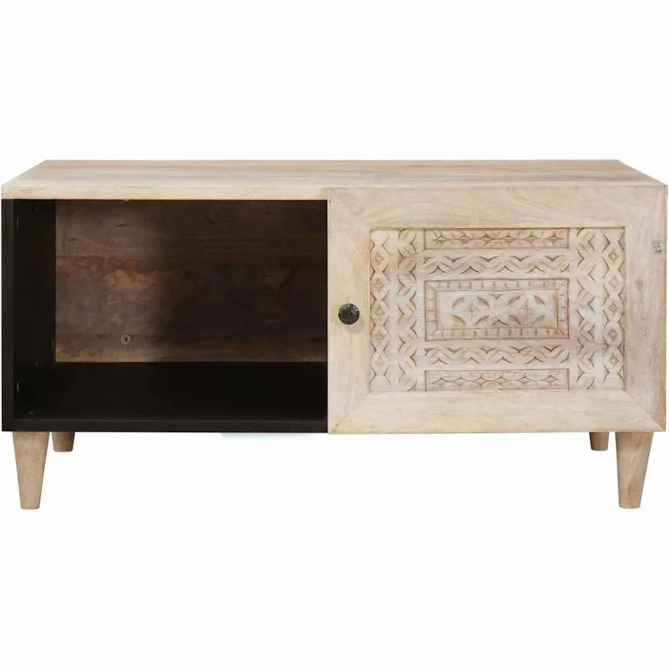vidaXL Salontafel Wit 80 x 50 x 40 cm Bewerkt hout, foto 3
