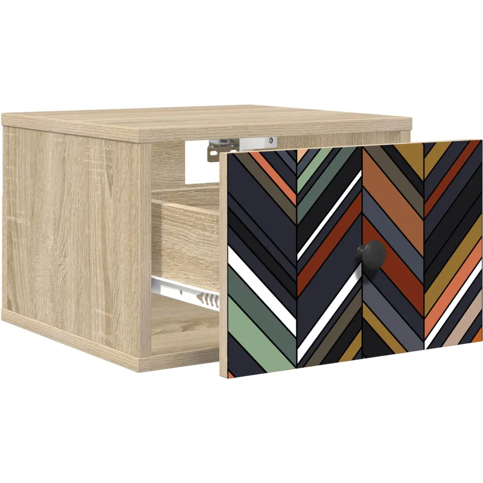 vidaXL Wandkastje OMMEN Sonoma Eiken 36 x 33 x 25 cm Bewerkt hout Bruin