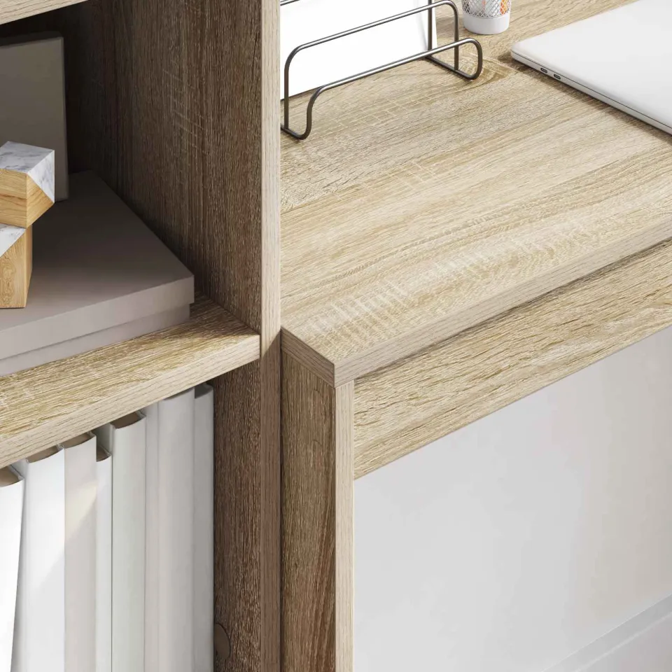 vidaXL Bureau Sonoma Eiken 145,5 x 40 x 127 cm 2 st, foto 3