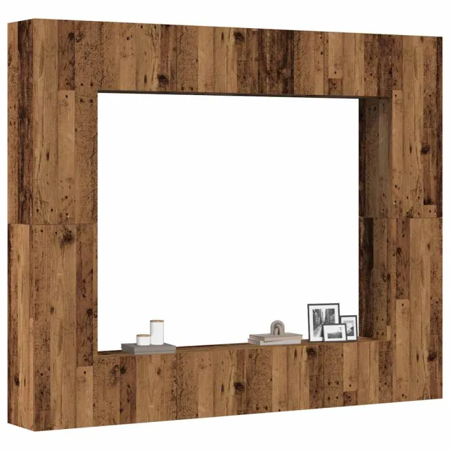 vidaXL 8-delig Tv-meubelset wandmontage bewerkt hout oud houtkleurig Bruin