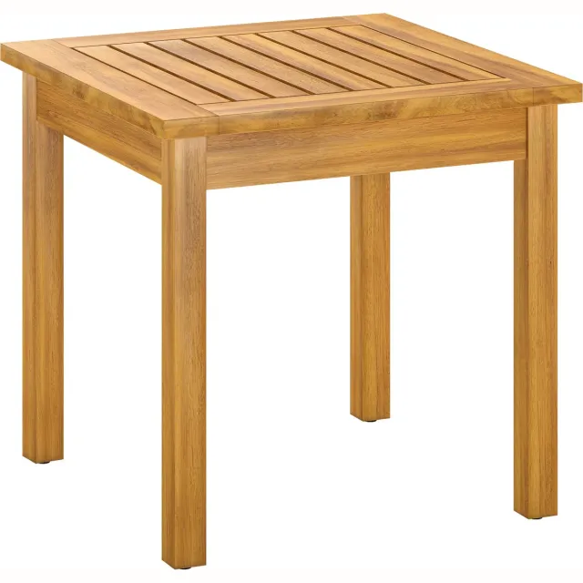 Outsunny Salontafel - Acaciahout - 48 x 48 x 46 cm - Natuurlijke houtafwerking