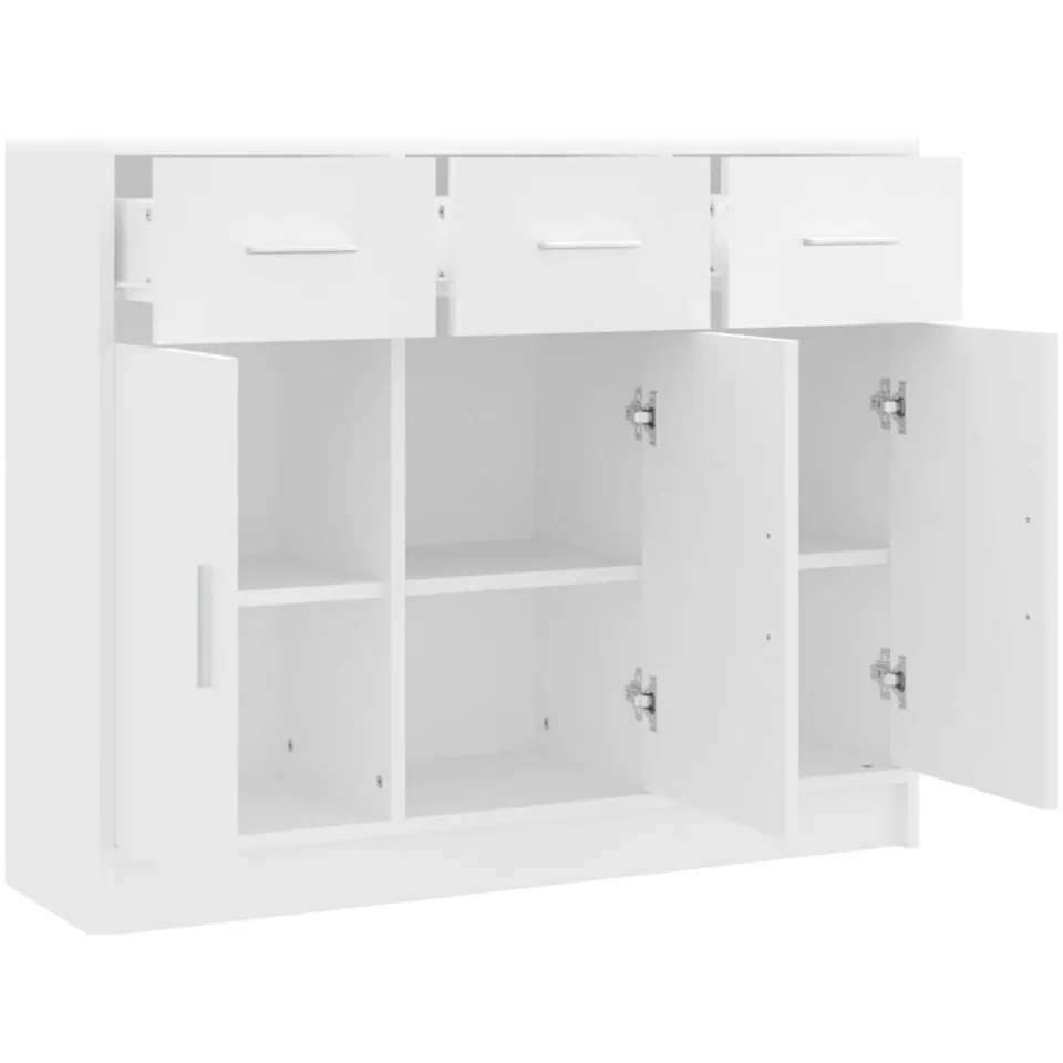 vidaXL Dressoir Wit 91x28x75 cm Bewerkt Hout, foto 4