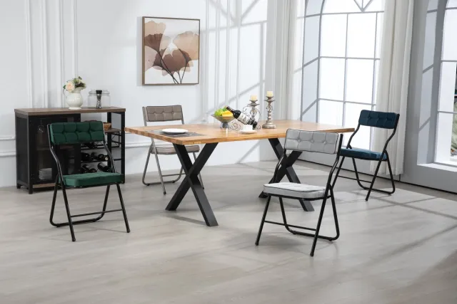 Clruro Opvouwbare Stoelen - 2 Stuks - Opvouwbare Stoelen Met Kussen - Gasten Thuis Kantoor Evenem. - Onbekend Materiaal - Groen