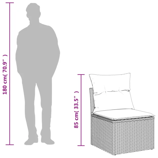vidaXL 14-delige Loungeset met kussens poly rattan beige, foto 2