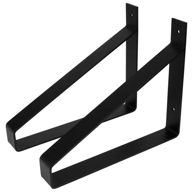 Wovar Plankdrager Zwart Industrieel 20 x 30 cm | Set 2 Stuks