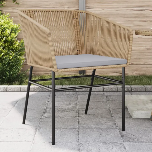 vidaXL Tuinstoelen 2 st met kussens poly rattan bruin