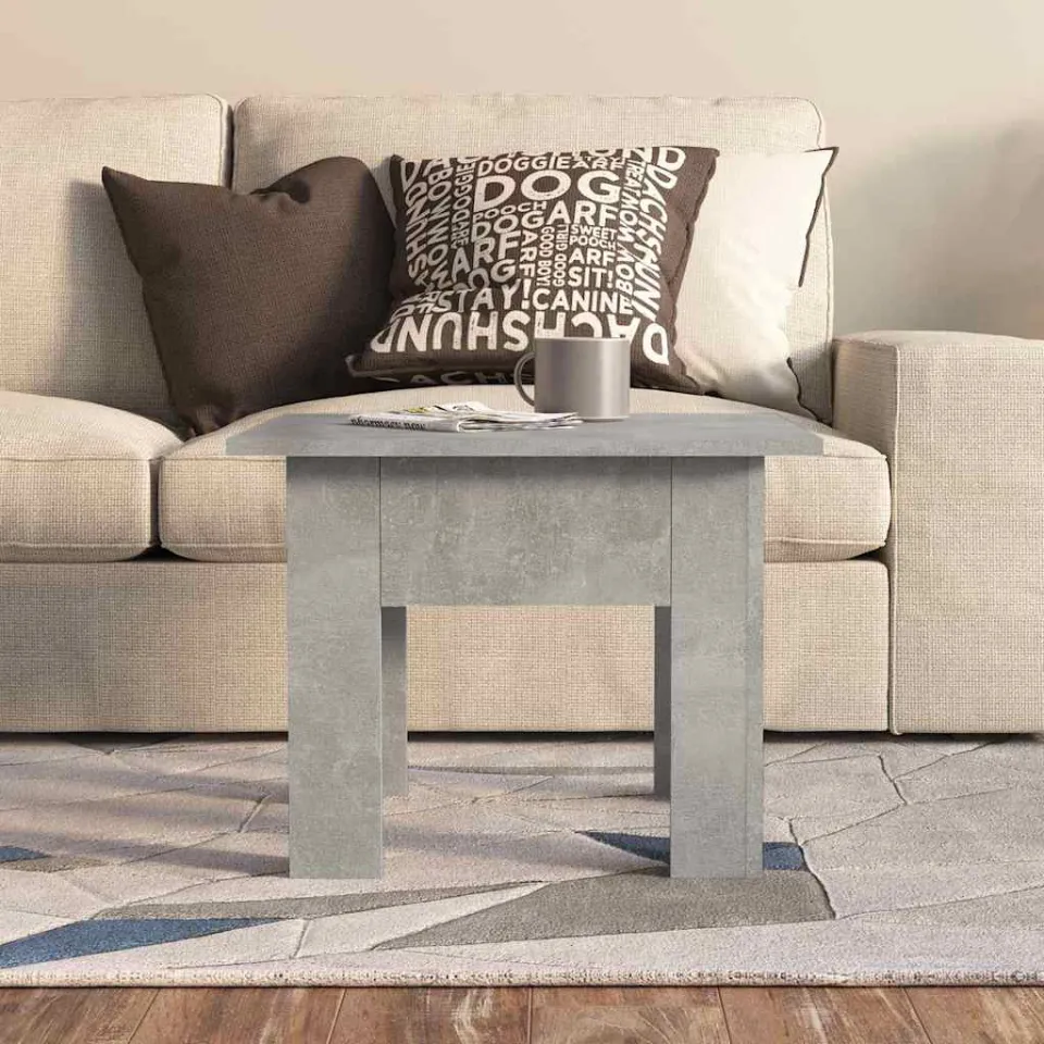 vidaXL Salontafel 55x55x42 cm bewerkt hout betongrijs grijs, foto 3