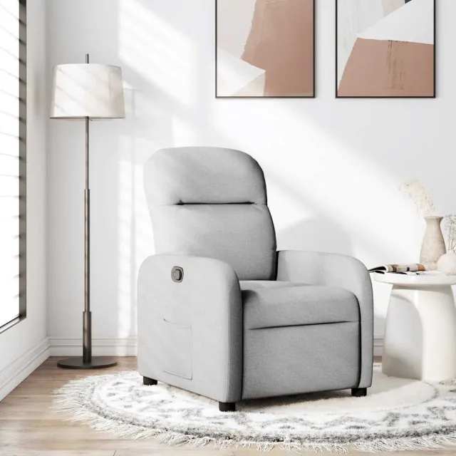 vidaXL Fauteuil verstelbaar stof wolk grijs