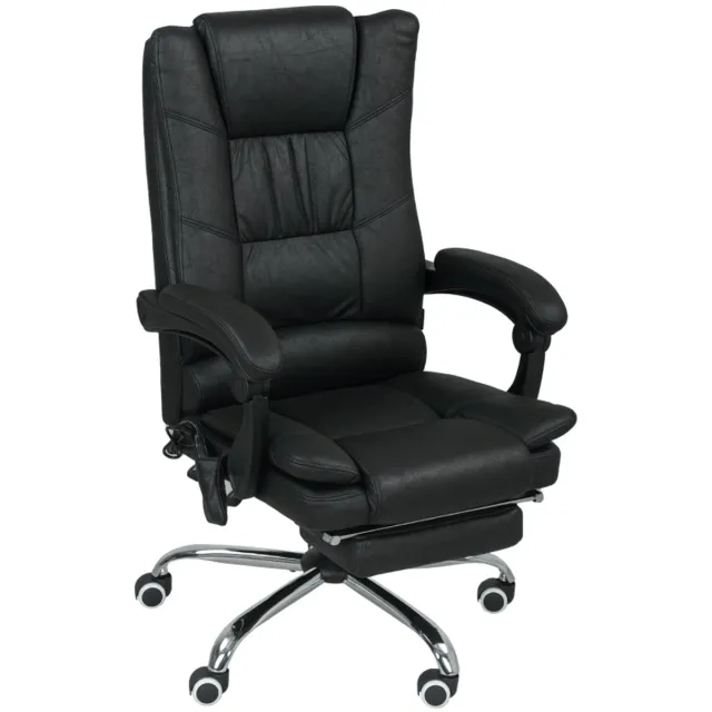 OKWISH Bureaustoelen - Ergonomische Bureaustoel Met Vierpuntsmassage En Verstelbare Hoogte - Drie Massageprogramma’s - Voor Werkplek - 64×70×118 cm - Polyester - Zwart