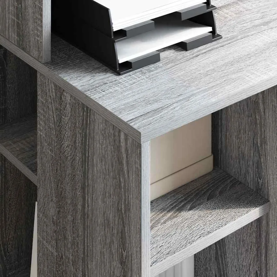 vidaXL Bureau Grijs Sonoma 90 x 48 x 101,5 cm Bewerkt hout, foto 3
