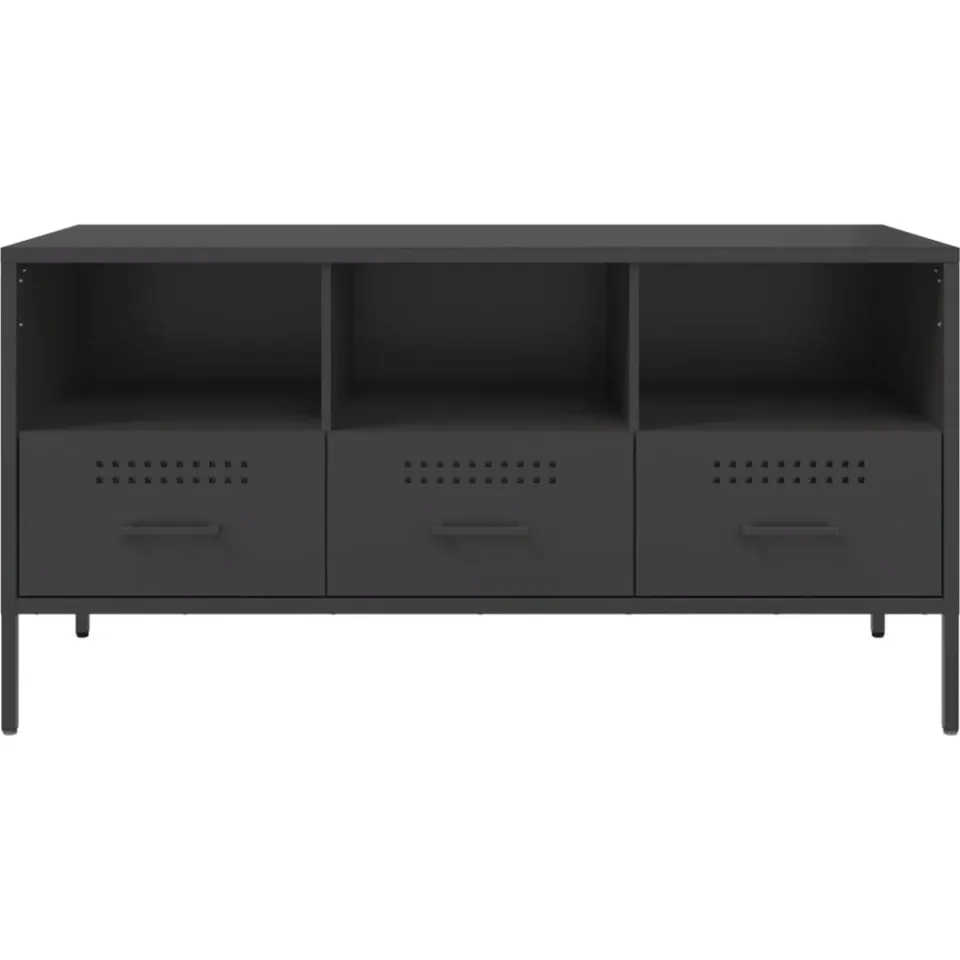vidaXL Tv-meubel 100,5x39x50,5 cm staal zwart, foto 4