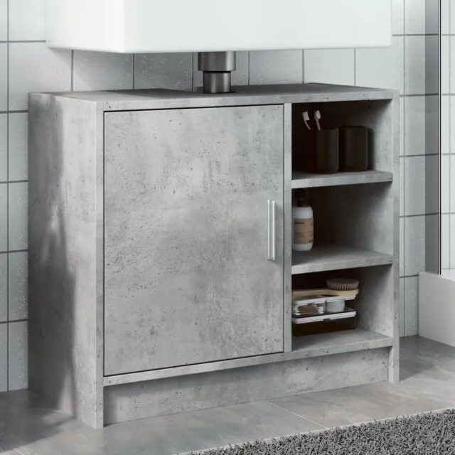 vidaXL Wastafelkast 63x29x55 cm bewerkt hout betongrijs grijs, foto 2