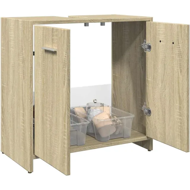 vidaXL Wastafelkast 60x33x60 cm bewerkt hout sonoma eikenkleurig Bruin