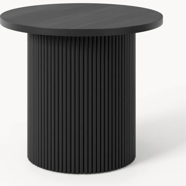 Westwing Collection Ronde houten bijzettafel Nele Zwart