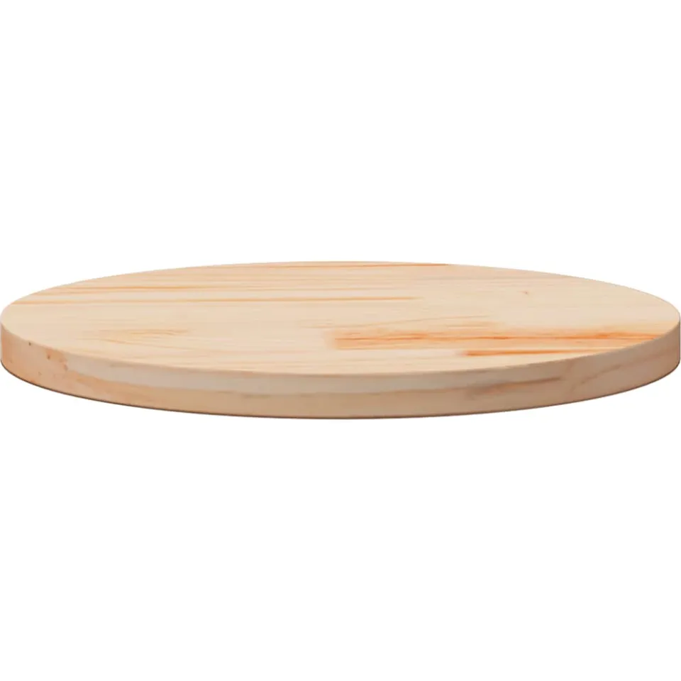 vidaXL Tafelblad rond Ø50x3 cm massief grenenhout bruin, foto 2