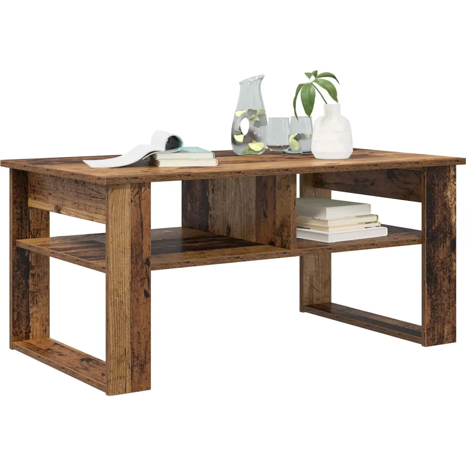 vidaXL Salontafel Oudhout 96 x 54 x 44 cm Bewerkt hout Bruin