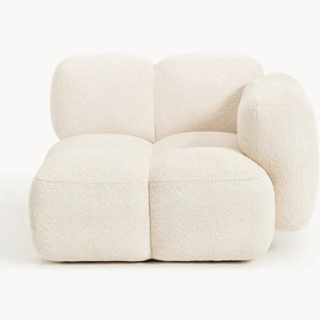 Westwing Collection Hoekmodule Tayla van teddy bouclé Beige