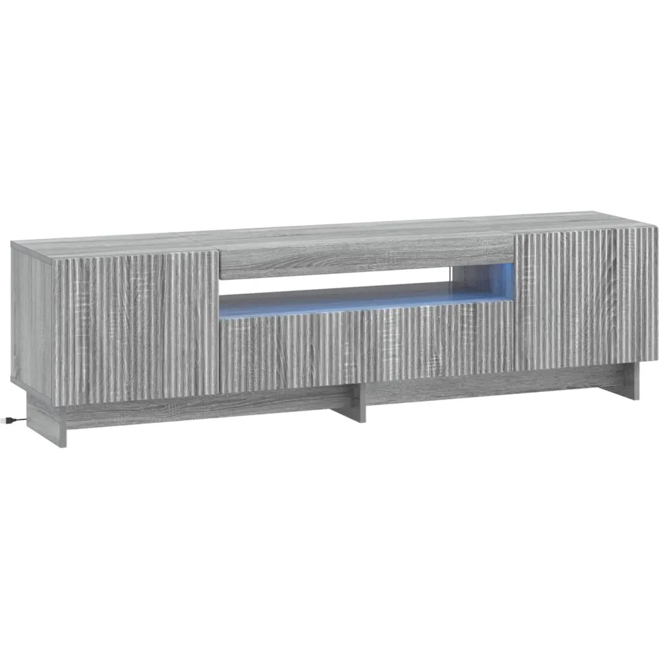 vidaXL LED tv-meubel EDE 153 x 35 x 43 cm Grijs Sonoma Bewerkt hout, foto 3