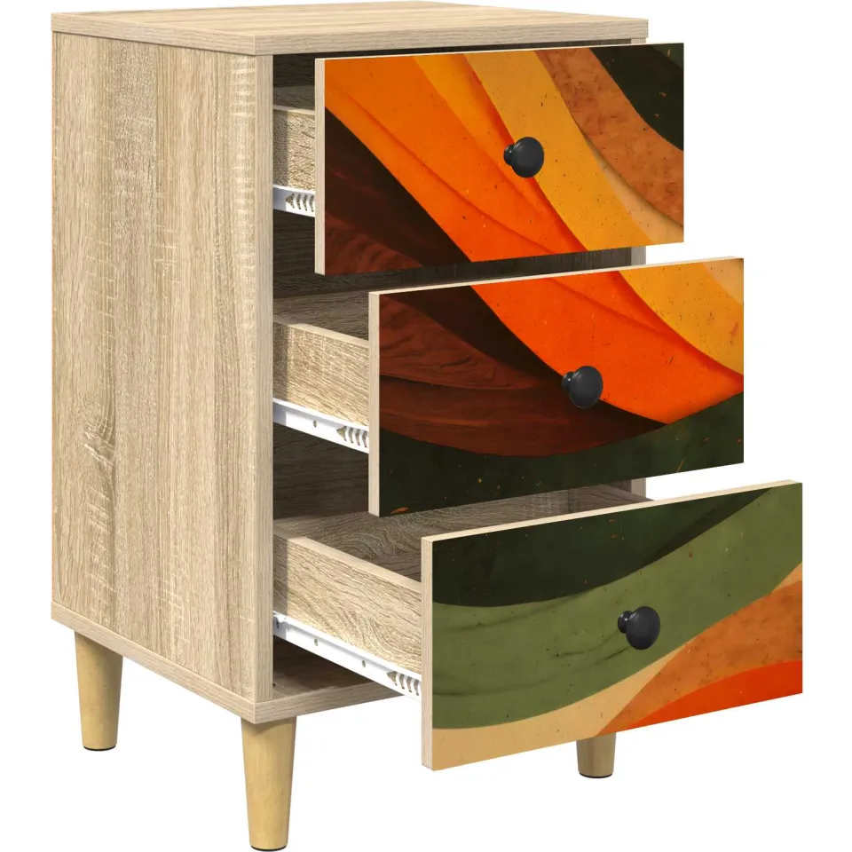 vidaXL Nachtkastje BONN Sonoma Eiken 36 x 33 x 60 cm Bewerkt hout, foto 4
