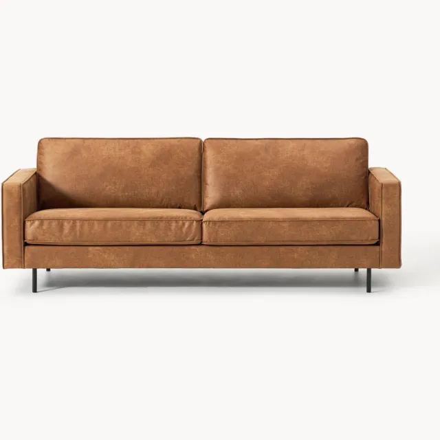 Westwing Collection Leren bank Hunter (3-zits) bruin