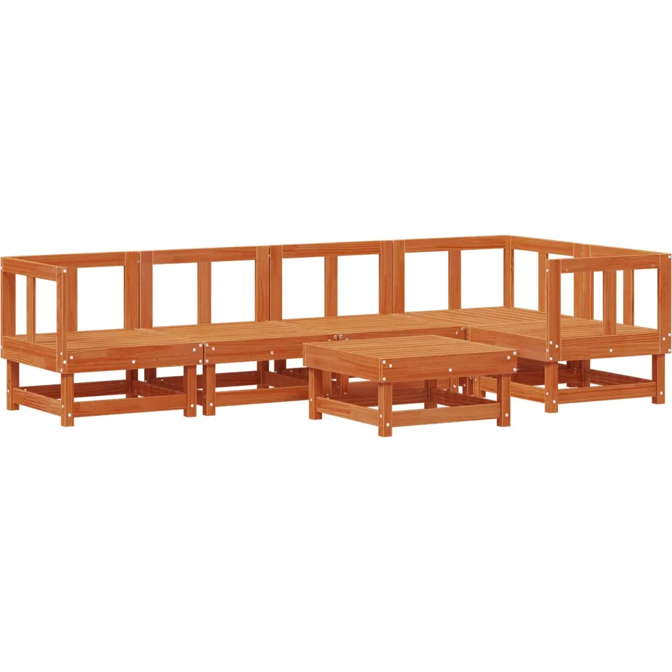 vidaXL Tuin loungeset 6 st Wasbruin Massief grenenhout bruin, foto 2