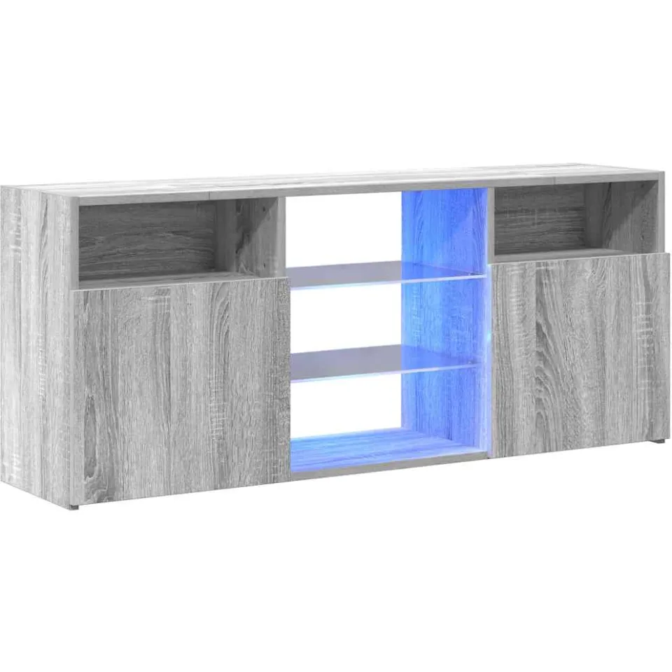 vidaXL Tv-meubel met LED-verlichting 120x30x50 cm grijs sonoma eiken, foto 4