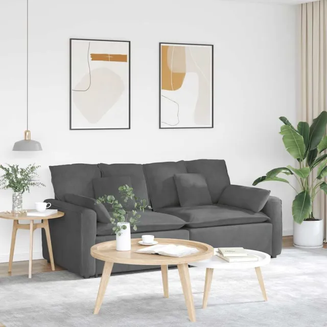 vidaXL Modulaire bank met kussens donkergrijs