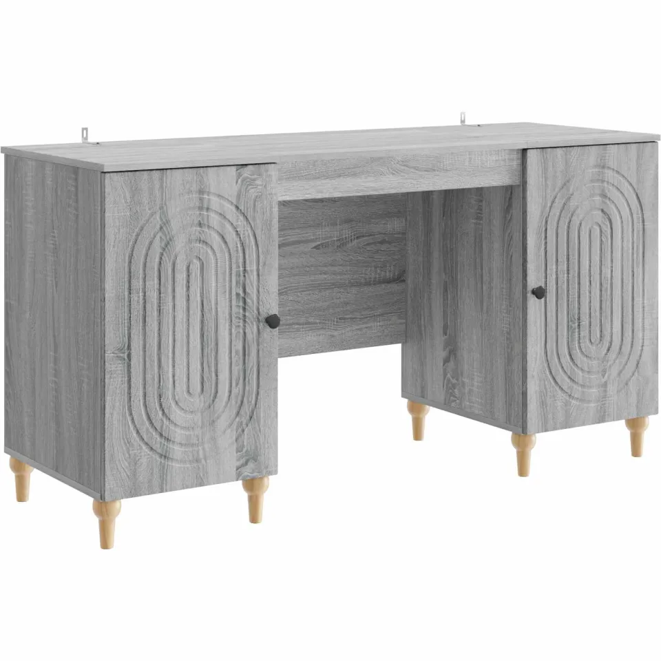 vidaXL Bureau Grijs sonoma 142,5 x 50 x 75 cm Bewerkt hout, foto 3