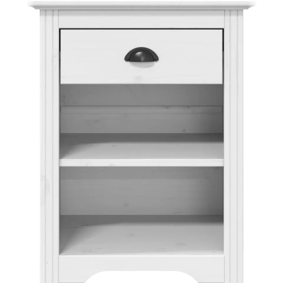 vidaXL Nachtkastje BODO 53x38,5x67 cm massief grenenhout wit