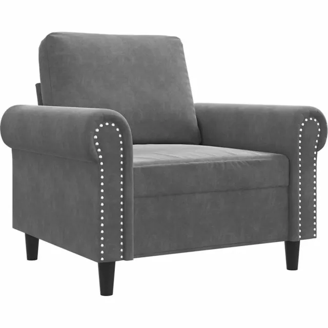 vidaXL Fauteuil - 60 - cm - fluweel - donkergrijs