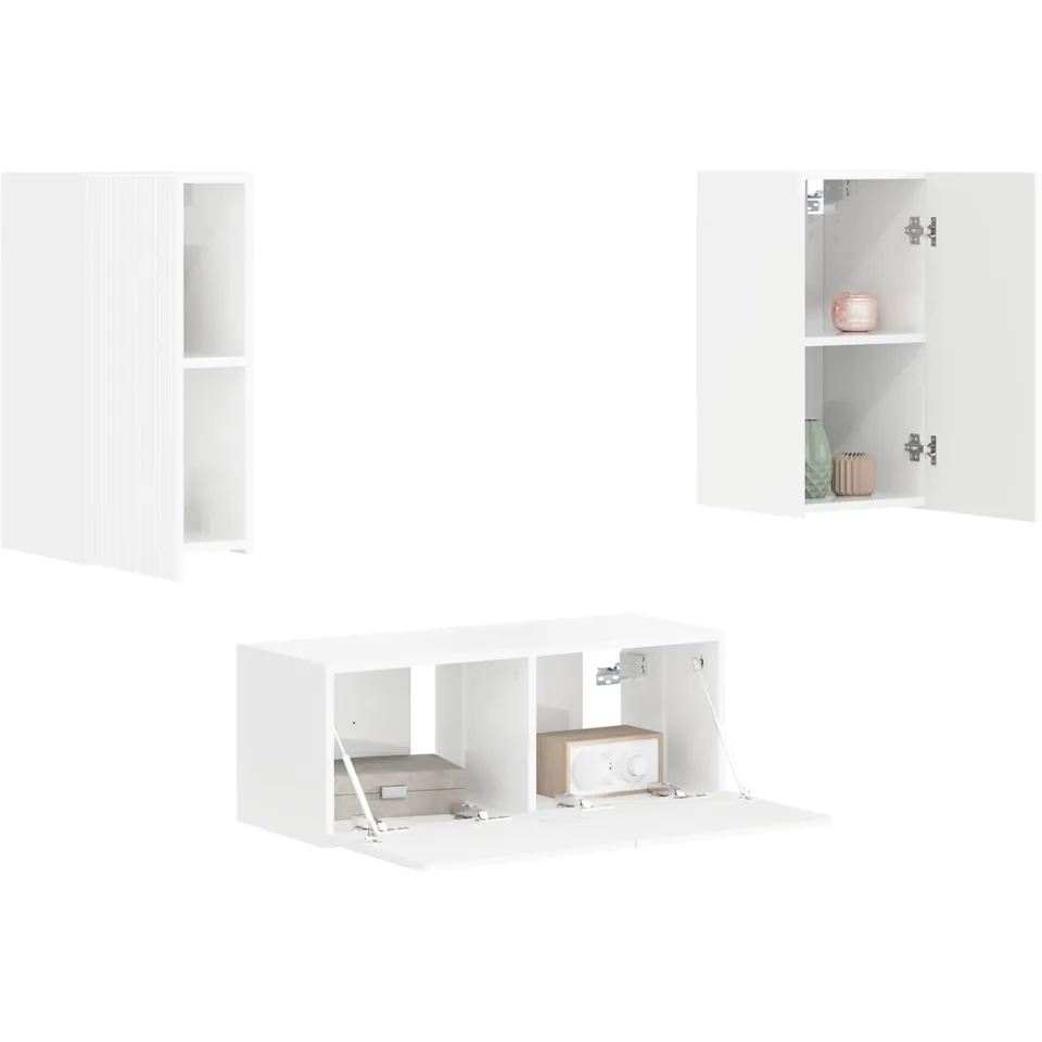 vidaXL Tv-meubelset 2 st 78,5 x 31 x 30 cm Hoogglans wit