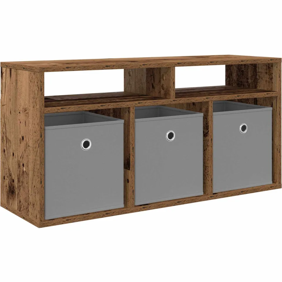 vidaXL Laagkast met lade Oudhout 87 x 27,5 x 43 cm bruin, foto 3