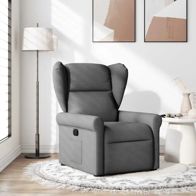 vidaXL Fauteuil verstelbaar stof donkergrijs