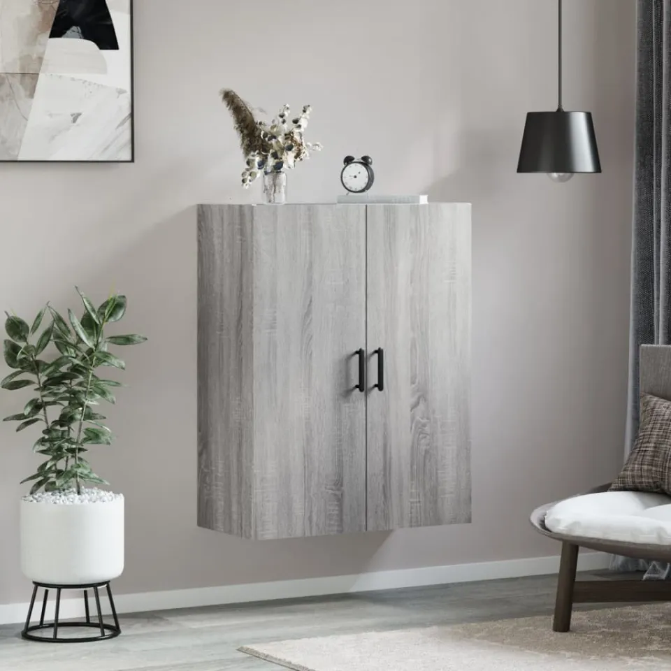 vidaXL Wandkast 69,5x34x90 cm grijs sonoma eikenkleurig, foto 3