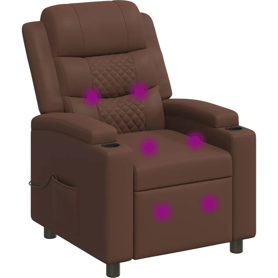 vidaXL Massage-relaxstoel Bruin 75 x 93 x 98 cm Stof