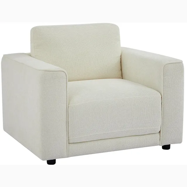 Vente-unique Fauteuil in gestructureerde stof - Gebroken wit NETUSO