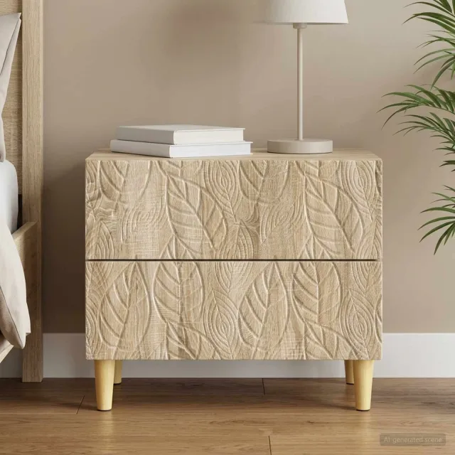 vidaXL Nachtkastje Sonoma Eiken 62 x 34,5 x 48 cm Bewerkt hout, foto 2